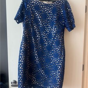 Elegant Blue Lace Dress